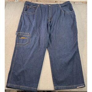 Vintage Lugz Jeans Men's 54x30 Blue Denim Straight Carpenter Wide Leg Hip Hop